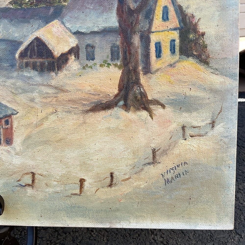 Original Artwork by Virginia Martin”Winter on the farm” unframed 16”X 20” - Picture 7 of 12